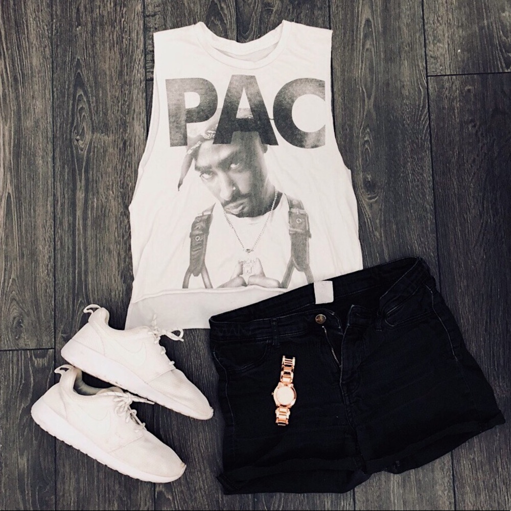 [S] Tupac Cropped Muscle Tee